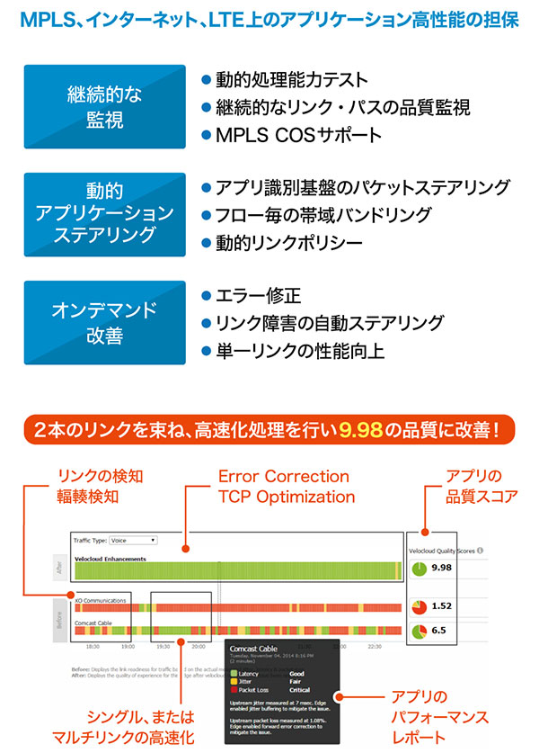 VeloCloud Dynamic Multipath Optimizationの特徴